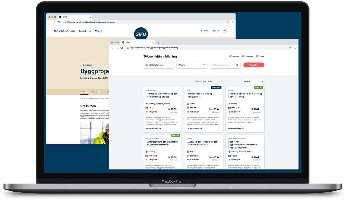 Enklare att hitta och boka en kurs hos SIFU - Limetta Digitalbyrå Enklare att hitta och boka en kurs hos SIFU - Limetta Digitalbyrå