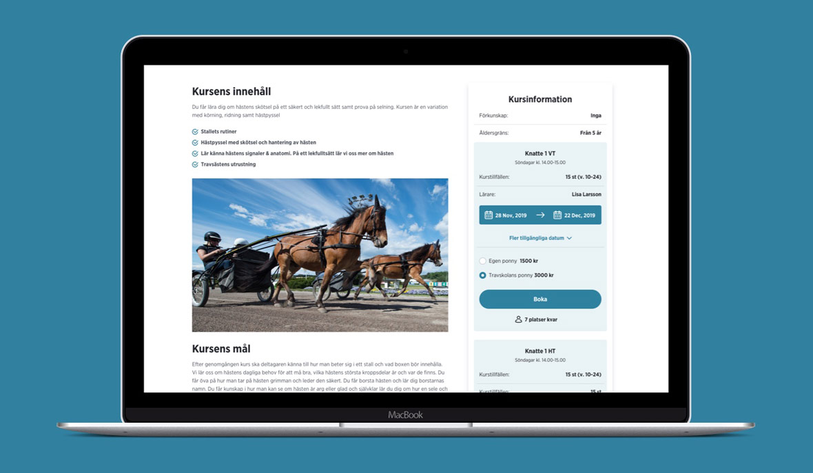 Travskola.se - en modern och användarvänlig webbplats - Limetta Digitalbyrå Travskola.se - en modern och användarvänlig webbplats - Limetta Digitalbyrå